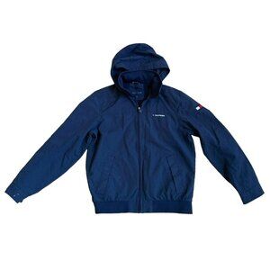 Tommy Hilfiger Mens Navy Blue Full-Zip Jacket With Hood & Logo Detail